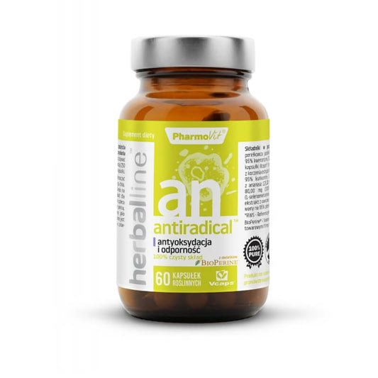 PHARMOVIT AntiRADICAL antioxidative Kapseln mit Bioperine, 60 Stück, sichtbare Dose mit Kapseln auf weißem Hintergrund