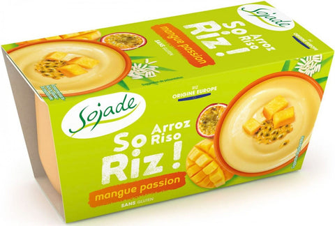 Mango-Reis-Dessert - Passionsfrucht laktosefrei glutenfrei BIO (2 x 100 g) - SOJADE