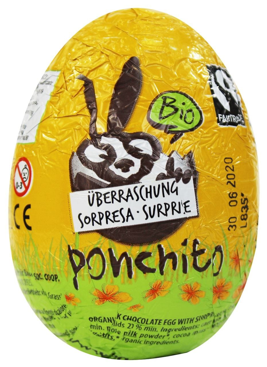 Eierüberraschung Schokolade glutenfrei fair gehandelt BIO 50 g - PONCHITO