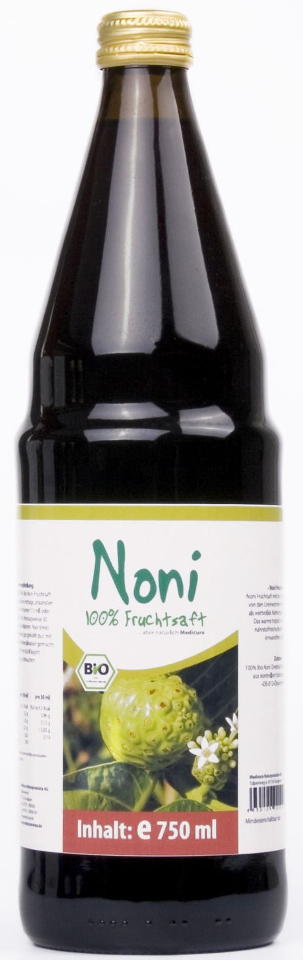 Noni-Fruchtsaft BIO 750 ml - MEDICURA Pääkuva