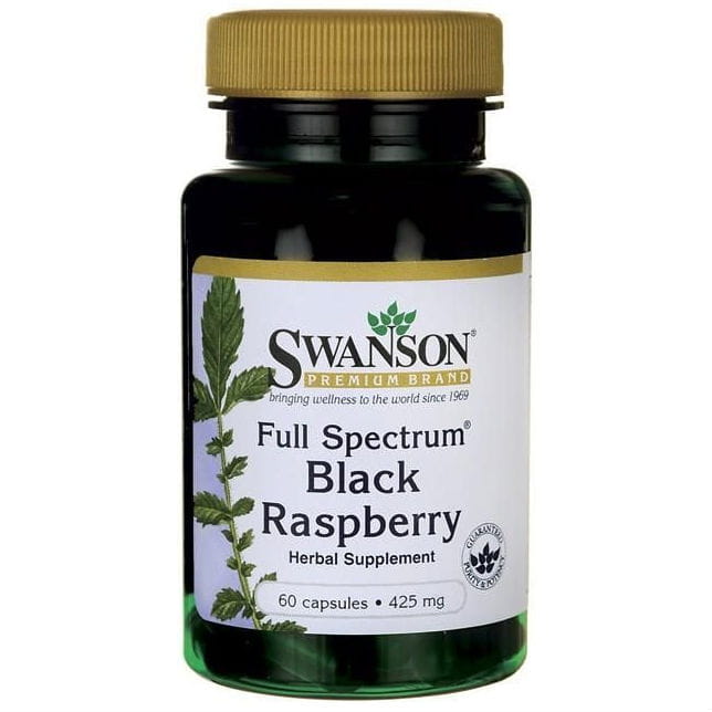 Schwarze Himbeerfrucht Vollspektrum schwarze Himbeere 425 mg 60 Kapseln SWANSON